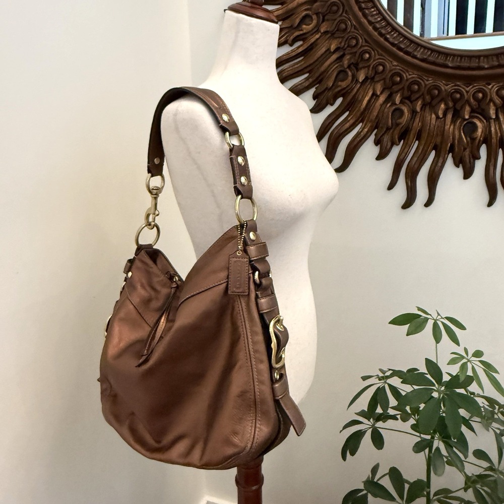 Coach Zoe Y2K Bronze Leather Large Hobo Shoulder Bag 12669 Slouchy 2008